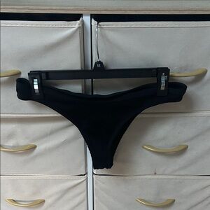 Black Ribbed Bikini Bottom